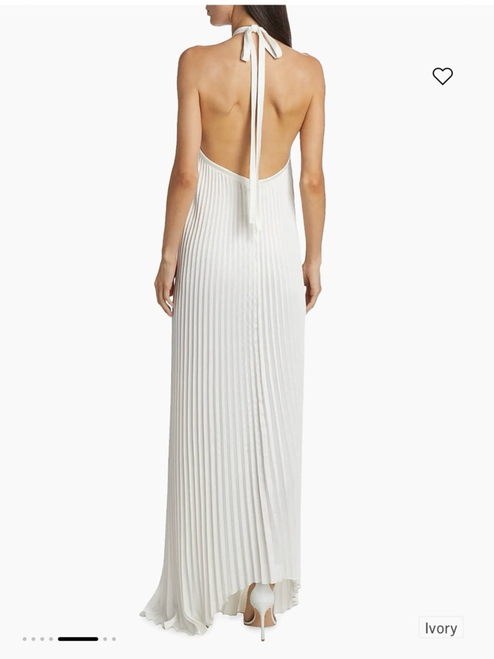 Deesse Gown - Asymmetric Pleated Halter Gown - Picture 4 of 6